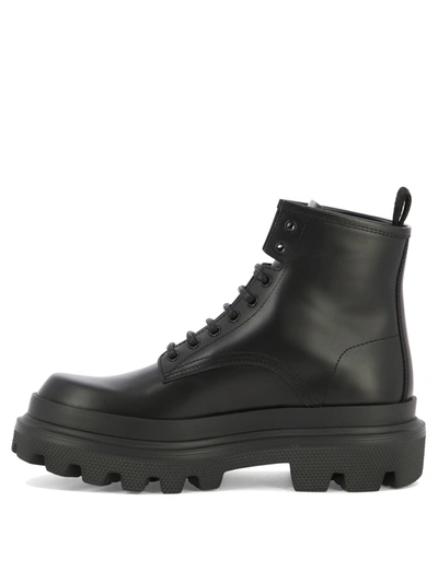 Shop Dolce & Gabbana Trek Leather Combat Boots
