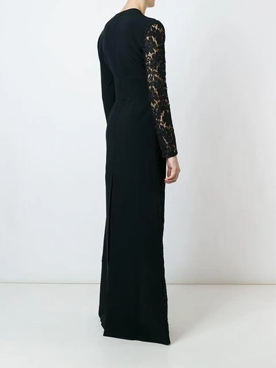 Shop Fausto Puglisi Lace Panel Dress In Black