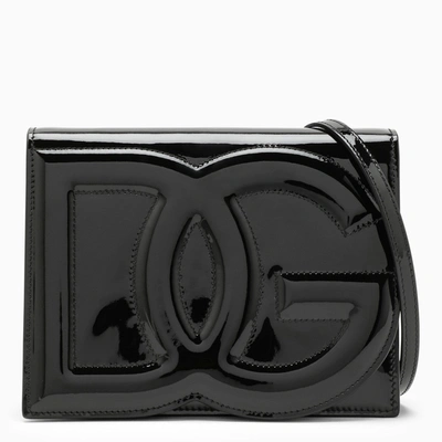 Shop Dolce & Gabbana Dolce&gabbana Black Patent Leather Dg Logo Bag