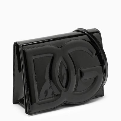Shop Dolce & Gabbana Dolce&gabbana Black Patent Leather Dg Logo Bag