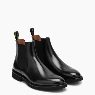 Shop Doucal's Black Leather Ankle Boot