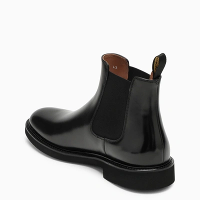 Shop Doucal's Black Leather Ankle Boot