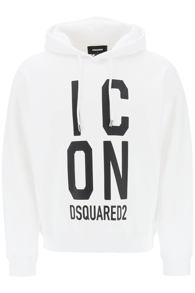 Shop Dsquared2 'icon Squared' Cool Fit Hoodie With Logo Print