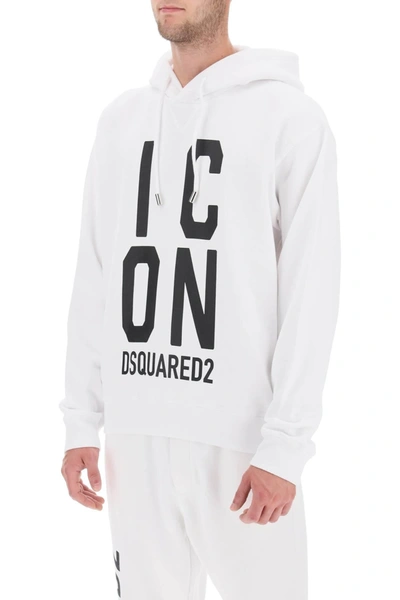 Shop Dsquared2 'icon Squared' Cool Fit Hoodie With Logo Print