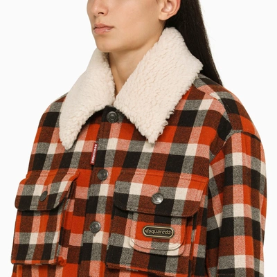 Shop Dsquared2 Check Pattern Jacket In Wool