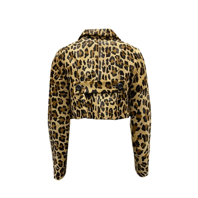 Shop Dsquared2 Leopard Calf Hair Cropped Jacket