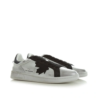 Shop Dsquared2 Printed Leather Sneakers