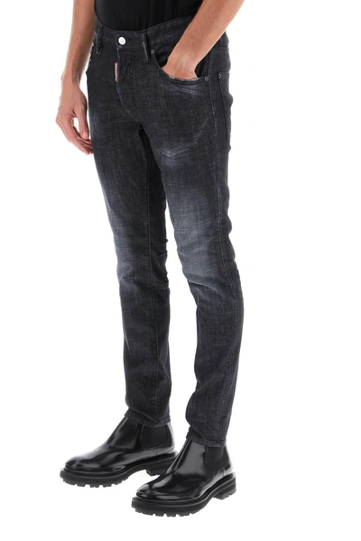 Shop Dsquared2 Skater Jeans In Black Clean Wash