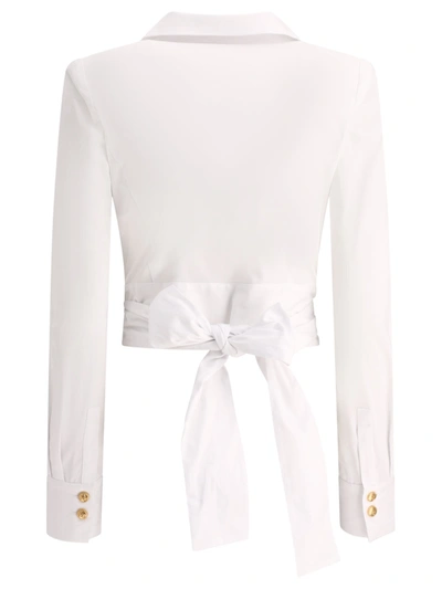 Shop Elisabetta Franchi Cotton Shirt With Sash