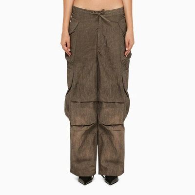 Shop Entire Studios Shaded Brown Cargo Trousers