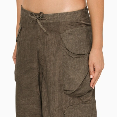 Shop Entire Studios Shaded Brown Cargo Trousers