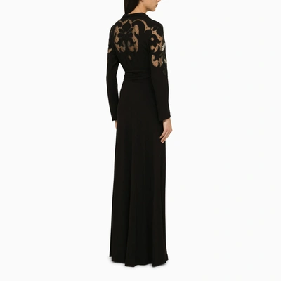 Shop Etro Black Dress With Tulle Details