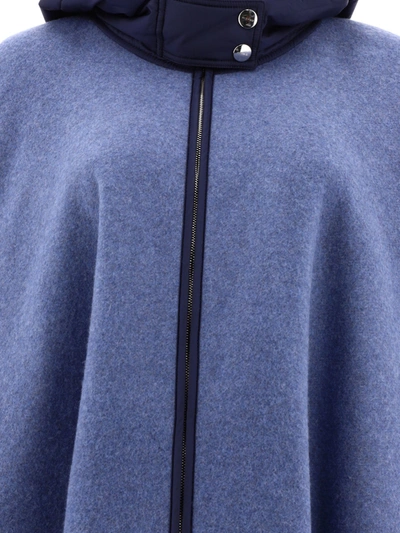 Shop Etro Hooded Cape With Logo