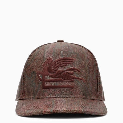 Shop Etro Paisley Hat In Coated Canvas