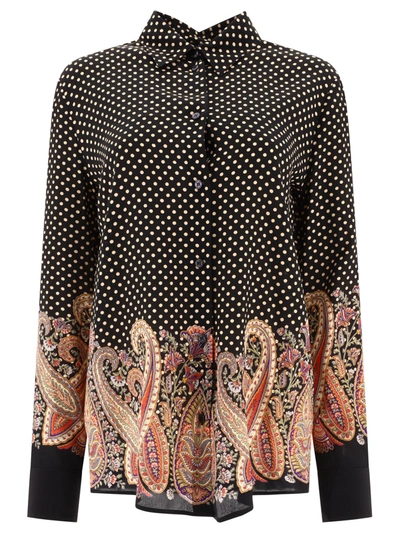 Shop Etro Silk Shirt With Paisley Detail