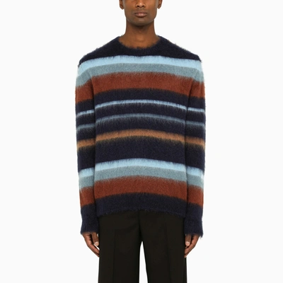 Shop Etro Striped Crew Neck Sweater In Wool