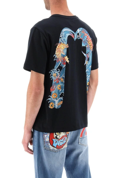 Shop Evisu Crew Neck T Shirt With Prints