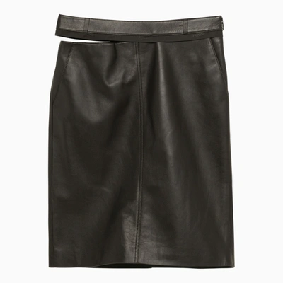 Shop Fendi Cut Out Detail Black Skirt