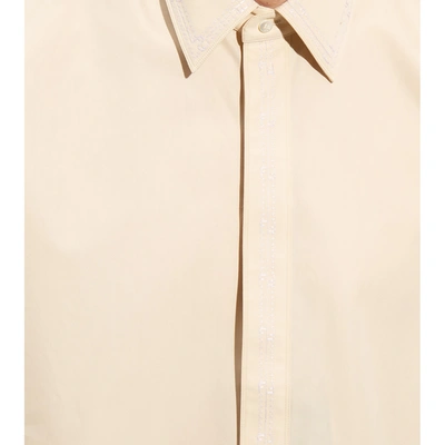 Shop Fendi Embroidered Cotton Shirt
