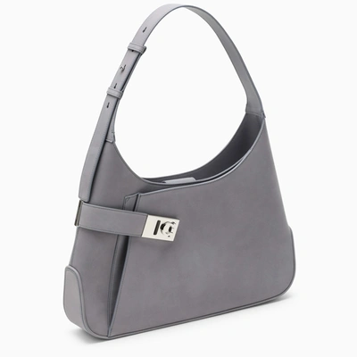 Shop Ferragamo Grey Leather Shoulder Bag