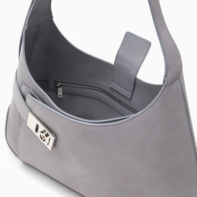 Shop Ferragamo Grey Leather Shoulder Bag