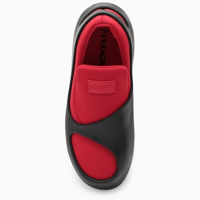 Shop Ferragamo Red/black Hybrid Slip On