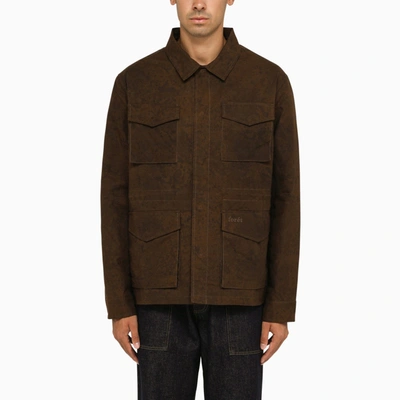Shop Forét Brown Overshirt With Stained Effect