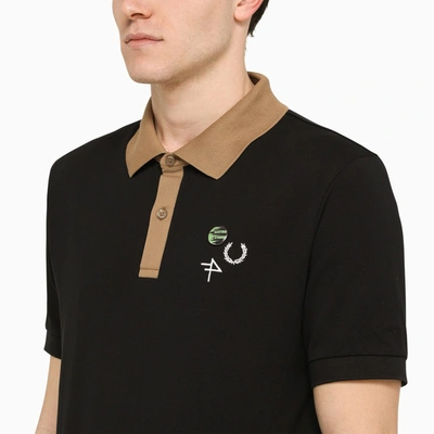 Shop Fred Perry Raf Simons Bi Colour Short Sleeves Polo Shirt With Embroideries