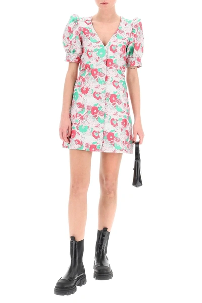 Shop Ganni 3d Effect Jacquard Mini Dress