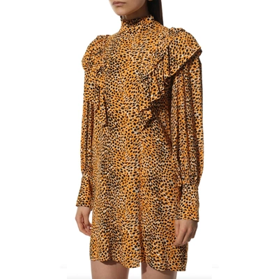 Shop Ganni Animal Print Dress