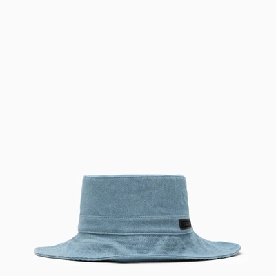 Shop Ganni Blue Denim Hat