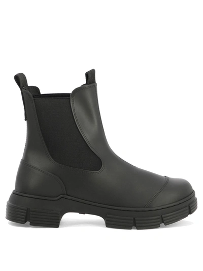 Shop Ganni City Recycled Rubber Ankle Boots