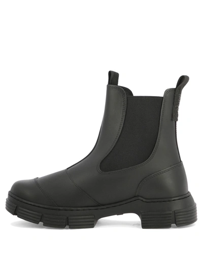 Shop Ganni City Recycled Rubber Ankle Boots