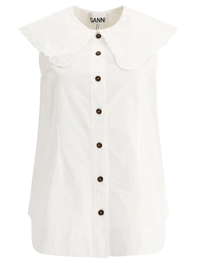 Shop Ganni Poplin Blouse