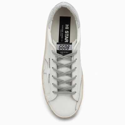 Shop Golden Goose Deluxe Brand White/silver Hi Star Sneakers