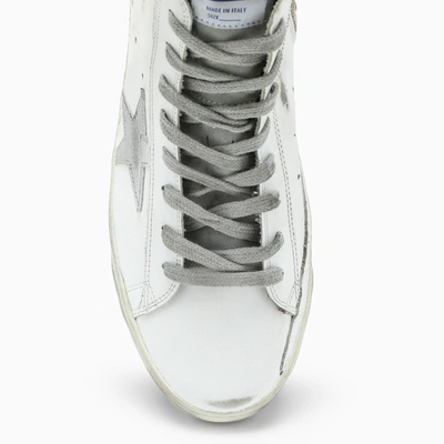 Shop Golden Goose Deluxe Brand White/silver Francy High Sneakers