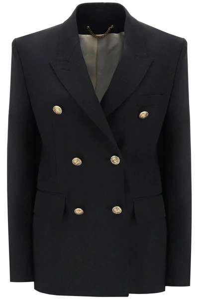 Shop Golden Goose Double Breasted Blazer With Heraldry Buttons