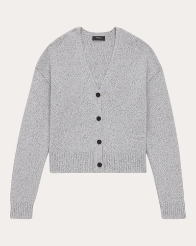 Shop Theory Women's Cropped Wool Cardigan In Grey