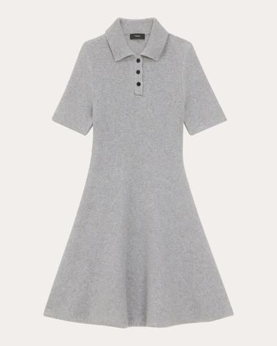 Shop Theory Women's Felted Polo Dress In Grey