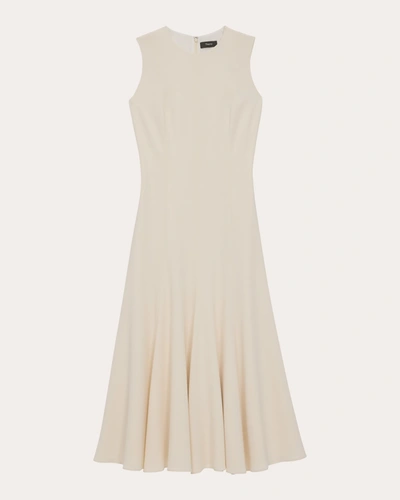 Shop Theory Women's Admiral Crepe Sleeveless Midi Dress In Neutrals