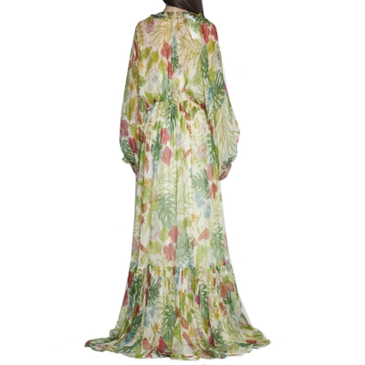 Shop Gucci Silk Printed Midi Dress