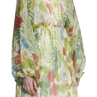 Shop Gucci Silk Printed Midi Dress