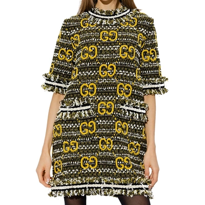 Shop Gucci Tweed Mini Dress