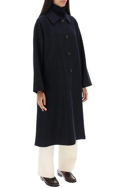 Shop Harris Wharf London Balmacaan Coat In Pressed Wool