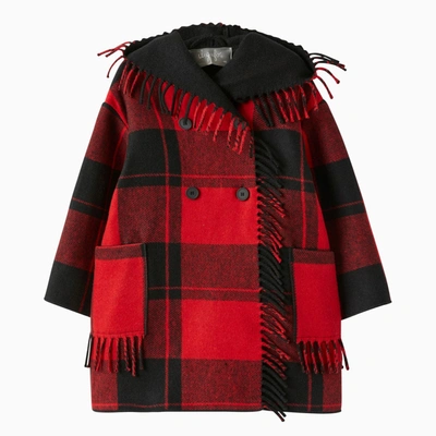 Shop Il Gufo Red/black Tartan Coat
