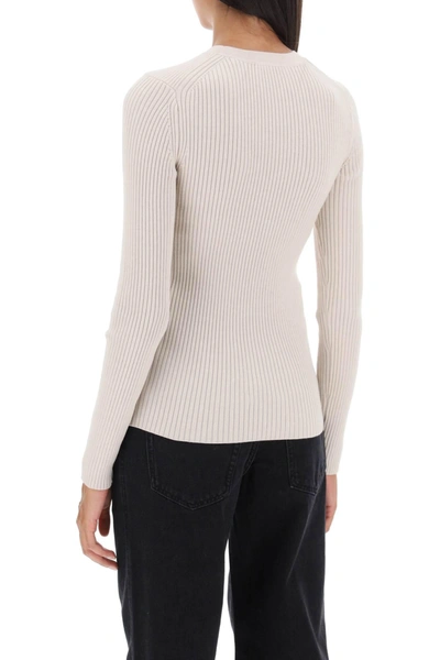 Shop Isabel Marant 'zana' Cut Out Sweater In Ribbed Knit