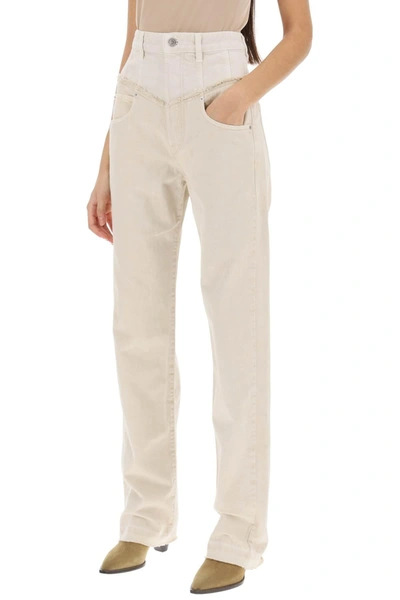 Shop Isabel Marant Noemie Loose Jeans In Two Tone Denim