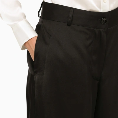 Shop Jil Sander Black Wide Trousers