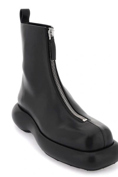 Shop Jil Sander Zippered Leather Ankle Boots