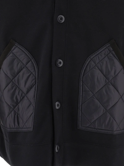Shop Junya Watanabe Man Cardigan With Quilted Inserts